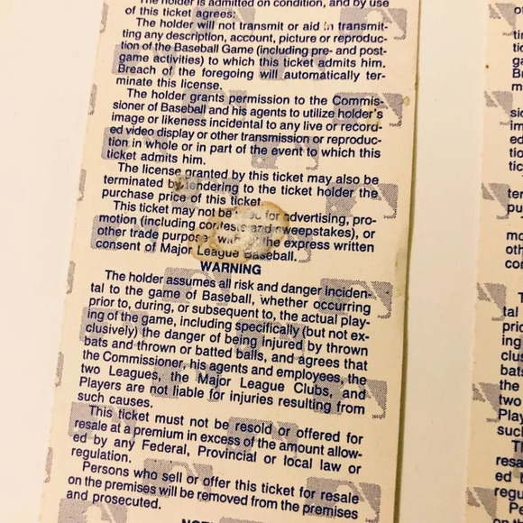 1987 Lot of 3 MLB Baseball Toronto Blue Jays  World Series Tickets - Picture 6 of 10